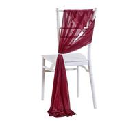 20PCS Chair Gauze Outdoor Church Wedding Sashes Decor Wrapped Up with Ribbon Chiffon Anti-Wrinkle Flexibility Bachelorette Party(Wine red)