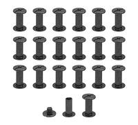 20Pcs Chicago Screw Posts,M5*12mm Rivet Chicago Binding Screws Bright Black