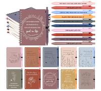 20pcs Christian Ballpoint Pen and Notebook Bulk Bible Journal Christian Pen Scripture Pen Religious Gift Inspirational Scripture Gift for Women Men Church Coworker School Supplies (Retro Colour)