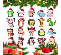 20PCS Christmas Animals Charms for Shoes, Frog Giraffe Fox Dog Shoe Decoration Charms Fits Clog Sandals Bracelets, Xmas CLOG Charm PVC Shoe Accessories Charm, Holiday Party Gift for Boys Girls Kids