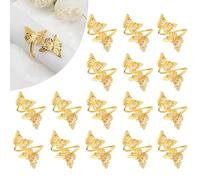 20PCS Christmas Butterflies Serviette Buckle, Gold Butterfly Napkin Ring Wedding Party Napkin Holders, Butterflies Napkin Buckle Delicate Napkin Circles for Wedding Birthday Christmas New Years