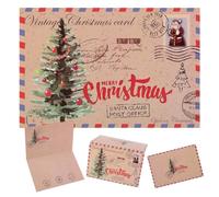 20Pcs Christmas Cards and Envelopes Set, 10pcs Christmas Tree Greeting Card, 10Pcs Envelopes, Vintage Xmas Cards Blank, Christmas Postcards, for Holiday New Year Christmas Day Wishes Cards Gifts