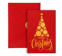 20pcs Christmas Greeting Cards, Merry Christmas Cards with Gold Foiling Xmas Tree Include Seal Stickers and Envelopes, for Family Friends Loved Ones Holiday Gifts Supplies Accessories