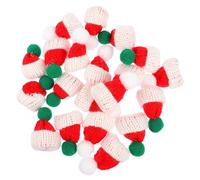 20pcs Christmas Mini Woolen Hats Lovely DIY Decoration | Handmade-friendly Woolen Yarn, Festive Table Setting Accents, Suitable for Headwear and Party Decorators