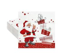20PCS Christmas Napkins,Christmas Party Paper Napkins,Disposable Paper Serviettes for Xmas,Santa Claus Xmas Tissue Dinner Napkin for Xmas Party Supplies Table Decorations