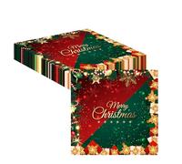 20Pcs Christmas Napkins,Party Paper Napkin Disposable Xmas Dinner Table Decorations Red Green Snow Pattern Napkins Tissue,Merry Christmas Tableware Decorations for Xmas Party Supplies