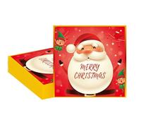 20pcs Christmas Napkins - Red Santa Claus Serviettes, 16x16cm - Perfect for Christmas Luncheon, Dinner or Cocktail Parties