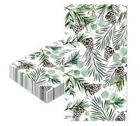 20Pcs Christmas Napkins Serviettes Disposable 40x33cm,Xmas Serviette Napkin,Christmas Decor Pinecone Pine Tree Tissue Cocktail Dessert Dinner Napkins for Christmas Party Paper Napkin Table Decorations