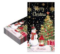 20Pcs Christmas Napkins Serviettes Disposable 40x33cm,Xmas Serviette Napkin,Christmas Decor Snowman Xmas Tree Tissue Cocktail Dessert Dinner Napkins for Christmas Party Paper Napkin Table Decorations