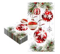 20Pcs Christmas Napkins Serviettes Disposable 40x33cm,Xmas Serviette Napkin,Christmas Decor Xmas Ball Tissue Cocktail Dessert Dinner Napkins for Kids Christmas Party Paper Napkin Table Decorations