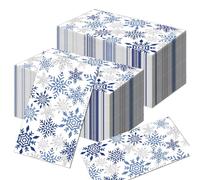 20pcs Christmas Party Napkins,Frozen Birthday Decorations,2-Ply, 40cm*33cm,Royal Blue Snowflake Hand Paper Towels Disposable Napkin Patterned for Christmas,Birthday,Wedding,Baby Showers