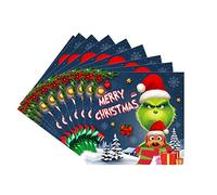 20pcs Christmas Party Paper Napkins - 16.5cm Merry Christmas Grinch Pattern Disposable Tissue Paper Luncheon & Dinner Napkins for Table Decorations
