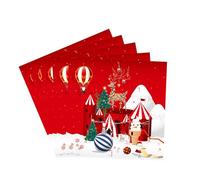 20Pcs Christmas Party Paper Napkins Xmas Serviette Napkin,Merry Christmas Table Decorations Red Ice Cream Pattern Napkins Tissue Paper Luncheon Dinner Napkins for Christmas Party Supplies