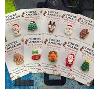 20PCS Christmas Pocket Hugs Gift Bulk Mini Christmas Resin Pocket Hugs with Heartwarming Cards Encouragement Support Decorations for C-hristmas Coworker Staff Employee Holiday Appreciation Gift