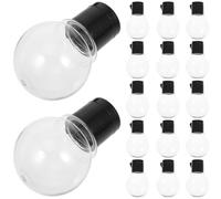 20pcs Christmas Season Globe Light Bulb Pendant for LED String Lights | ABS Weather-resistant Accessory, Indoor Outdoor DIY Use, Garlands Wreaths and Holiday Decor