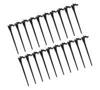 20pcs Christmas Season Ground Stakes, Plastic Black | Wire Management, Universal Fit for Christmas Lights, Quick Setup on Lawn, Reusable Season after Season
