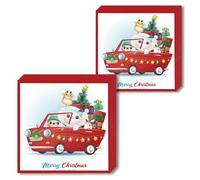 20PCS Christmas Serviettes Napkins 33cm,Animal Car Xmas Tissue Tableware for Party Paper Napkins Disposable,2Ply Beverage Luncheon Decorative Paper Napkins Soft Christmas Napkin for Dinner,Restaurant