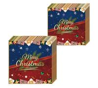 20PCS Christmas Serviettes Napkins 33cm,Bows Gifts Tissue Tableware for Party Paper Napkins Disposable,2Ply Beverage Luncheon Decorative Paper Soft Christmas Serviettes for Dinner