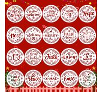 20pcs Christmas Stencils for Painting on Wood, 3x3 Inch Small Reusable Snowflakes Merry Christmas Templates Round Winter Holiday Stencils for Crafts Painting Fabric Wall Cards Scrapbook Window