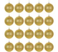 20PCS Christmas Tree Baubles Balls Ornaments Xmas Hanging Decorations Shatterproof (Gold Glitter, 8CM)