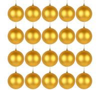 20PCS Christmas Tree Baubles Balls Ornaments Xmas Hanging Decorations Shatterproof (Gold Matte, 8CM)