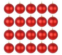 20PCS Christmas Tree Baubles Balls Ornaments Xmas Hanging Decorations Shatterproof (Red Matte, 8CM)