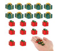 20pcs Christmas Tree Mini Boxes Ornament, Colored Mini Resin Gift Boxes Christmas Miniature Ornaments for Tree Decoration DIY Crafts
