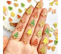 20pcs Christmas Tree Nails Decorations Charms for Earrings Hair Clips Accessories Durability Resin Ornaments