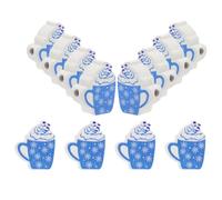 20pcs Christmas Wooden Beads for Crafts Mug Shape Pendant Making | Smooth Polished Wood, Easy Stringing with Hole, for Necklaces Bracelets and Festive Decor Projects