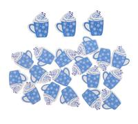 20pcs Christmas Wooden Beads Mug Shape for DIY Crafts and Garlands | Smooth Polished Wood, with Hole Design, round Festive Style, for Necklace Making and Jewellery Makers