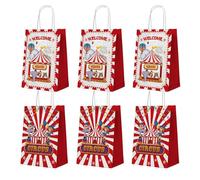 20PCS Circus Theme Party Favor Bags, 8.3x5.9x3.2in Gift Bags for Birthday, Carnival, Baby Shower & Wild One Celebrations