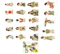 20PCS City Life Transfers Pack Contemporary Designs for Journaling Collection Art Notebook Accessories Recyclable Skin Stick Paper Cartoon Writing Materials Transfers
