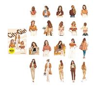 20PCS City Life Transfers Pack Contemporary Designs for Journaling Collection Art Notebook Accessories Recyclable Skin Stick Paper Creative Girl Character Transfers