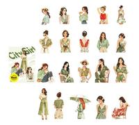20PCS City Life Transfers Pack Contemporary Designs for Journaling Collection Art Notebook Accessories Recyclable Skin Stick Paper Creative Girl Character Transfers