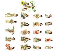 20PCS City Life Transfers Pack Contemporary Designs for Journaling Collection Art Notebook Accessories Recyclable Skin Stick Paper Cartoon Writing Materials Transfers