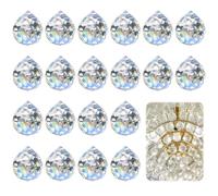 20PCS Clear Crystal Ball Prism, 20mm Catcher Rainbow Pendants Maker with Drilled Hole, Hanging Crystals Prisms for Windows Divination Decoration