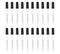 20Pcs Clear Glass Droppers with Soft Rubber Tips 1ML Glass Scale Graduated Dropper Liquid Pipettes for Science Labs Laboratory Dropper Pipette
