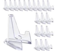 20Pcs Clear Mini Acrylic Easel Coin Display Stand,Acrylic Clear Coin Stands Trading Card Display Stand Mini Card Holder for Cards Coins Medals Handicrafts Collectibles Display 1.42 inch Tall,Easels