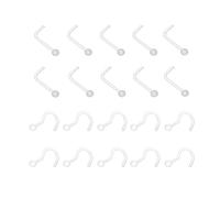 20PCS Clear Nose Studs Retainers Flexible 20G Acrylic L-Shaped Nose Bone Stud Piercing Nose Piercing Nose Ring and Body Piercing Jewelry