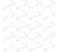 20Pcs Clear Nose Studs & Surgical Piercing Retainer Kit - Invisible Septum/Lip/Eyebrow Retainers for Surgery - Medical-Grade Plastic Retainers for Nose Piercing, Cartilage & Tragus (Hypoallergenic)