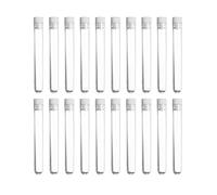 20Pcs Clear Plastic Test Tubes with White Push Caps, 12x100mm Sample Storage Tube Plastic Tubes with Lids For Laboratory Jewelry Beads Powder Spice Liquid Candy Storage