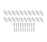 20pcs Clear Roller Cord Guide Fixation Hook Clips with Screws and Expansion Tubes for Blinds, Curtains, and Window Shade Cord Management Solutions