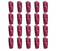 20pcs Clothes Pins, Hanger Clips, Multi-Functional Clothespins With Clip Hangers, Non-Slip Household Hangers, Artificial Velvet Flocking, Clip Clothes,Etc. Portable Can Be Carried At Home(Rose Red)