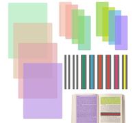 20Pcs Colored Dyslexic Reading Aid, Dyslexia Overlays, Guided Reading Strips, Overlays for Reading Dyslexia, Reading Ruler Children and Adults for Students Teachers Reading Beginner