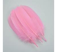 20Pcs Colorful Hard Stick Goose Feather 6-8inch/15-20cm Natural Swan Crafts Plumes Table Centerpieces Feathers for Decoration-Light Pink