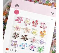 20pcs Colorful Hibiscus Nail Resin Flower Charms Professional Supply Hibiscus Floral Nail Charms for Creative Art and Decoration