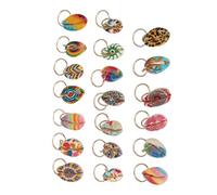 20pcs Colorful Shell Dreadlocks Rings, Exquisite Hair Braid Pendant Clips with Unique Print, Boho Accessories for Women Girls Parties Weddings