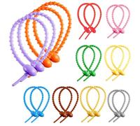 20Pcs Colorful Silicone Cable Ties, Reusable Silicone Twist Snake Ties, Elastic Twist Ties, Bag Seal Clips for Cord Management Family Office (Multiple Color)