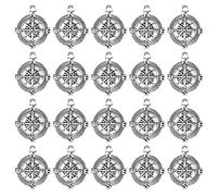 20Pcs Compass Charm Retro Tibetan Style Compass Pendants Bracelet Charm for DIY Jewelry Making Necklace DIY Craft Charms