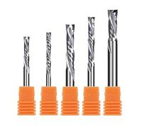 20pcs Compression Spiral Router Bits 3.175/4/5/6/8mm Shank UP and Down Cut Two Flutes Spiral Carbide End Mill for Carving Engraving(5x22x50L)